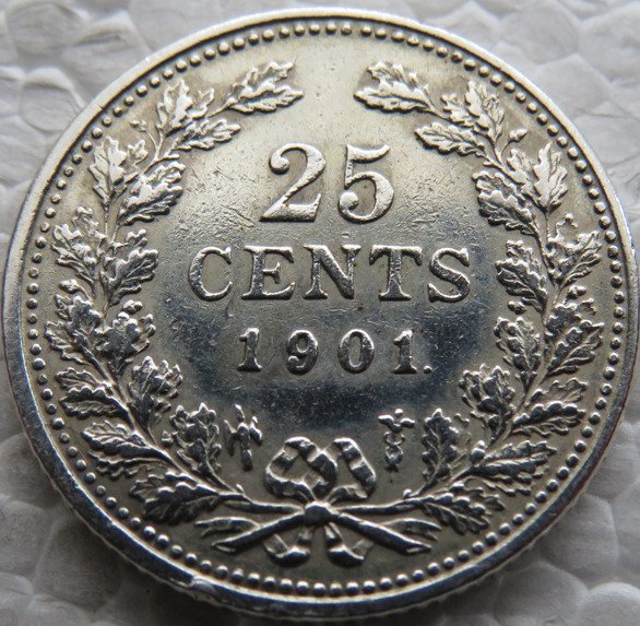 荷兰. Wilhelmina (1890-1948). 25 Cent 1901 b  (没有保留价)