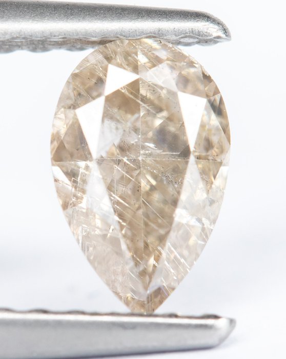 Diamant - 0.54 ct - Natural Light Grayish Brown - I2 *NO RESERVE*