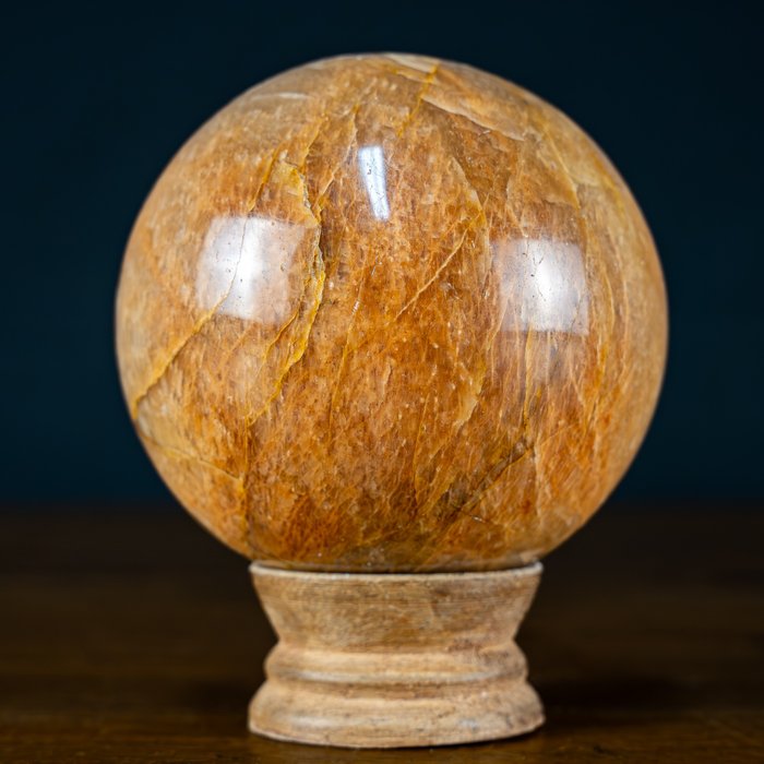 Rare A+ Peach Moonstone Sparkling Sphere- 736.39 g