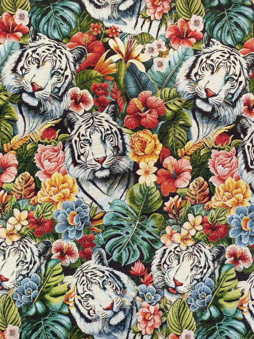 Exotische Tiger: Exklusiver Gobelin-Jacquard zum Sammeln – 300 x 280 cm - Polsterstoff