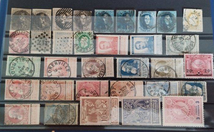 Bélgica 1849 - Coleção de selos da Bélgica de 1849 ao século 20, graus variados