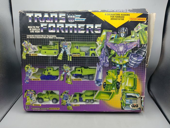 Gig Giocattoli  - Figurine de acțiune Transformers Devastator Vintage anni '80, Completo: Scatola