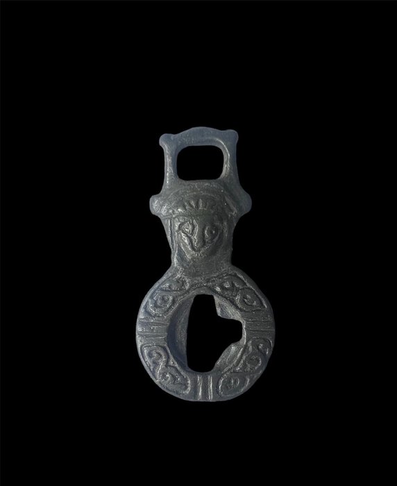 Myöhäinen Rooma / Varhainen Bysantti Pronssi Riipus amuletti - 41.5 mm  (Ei pohjahintaa)