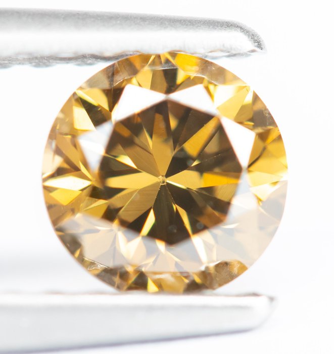 Diamant - 0.50 ct - Natural Fancy Deep Brownish Yellow - VS2 *NO RESERVE*
