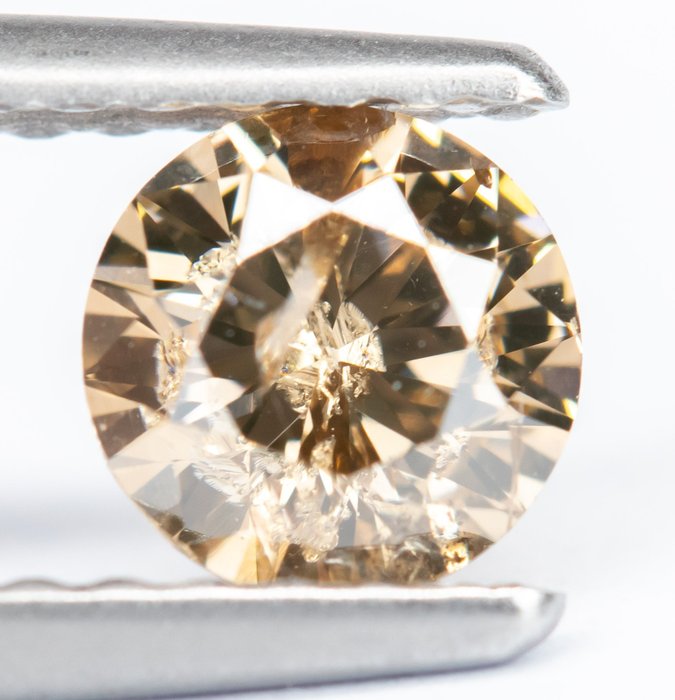 Diamant - 0.50 ct - Natürliches, ausgefallenes bräunliches Gelb - I1 *NO RESERVE*