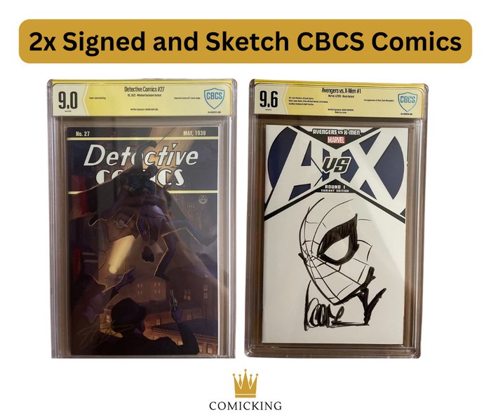 2x Signed and Sketch CBCS Comics - 2x Modern Variant Cover CGC Comics | Signed & Sketched by Kaare Andrews & Signed by Aaron Bartling - 2 Comic