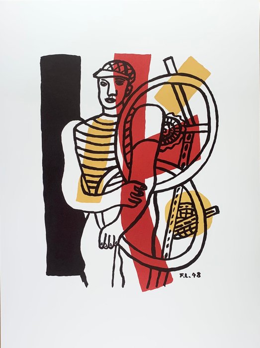 Fernand Léger (1881-1955), after - Le Cycliste (1948) Farblithographie / Lithograph