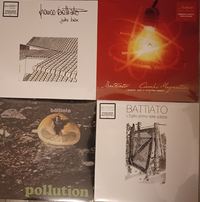 Franco Battiato - "Campi magnetici", "Pollution", "Juke box" and "L'egitto prima delle sabbie" 4 coloured Lps limited - Diverse Titel - Vinylschallplatte - 180 Gramm, Farbiges Vinyl, Remastered - 1972
