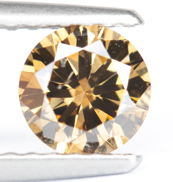 Diamond - 0.57 ct - Natural Fancy Deep Yellowish Brown - SI1 *NO RESERVE*