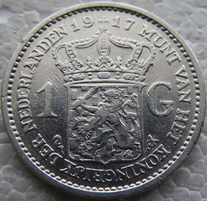 Nederland. Wilhelmina (1890-1948). 1 Gulden 1917  (Zonder Minimumprijs)