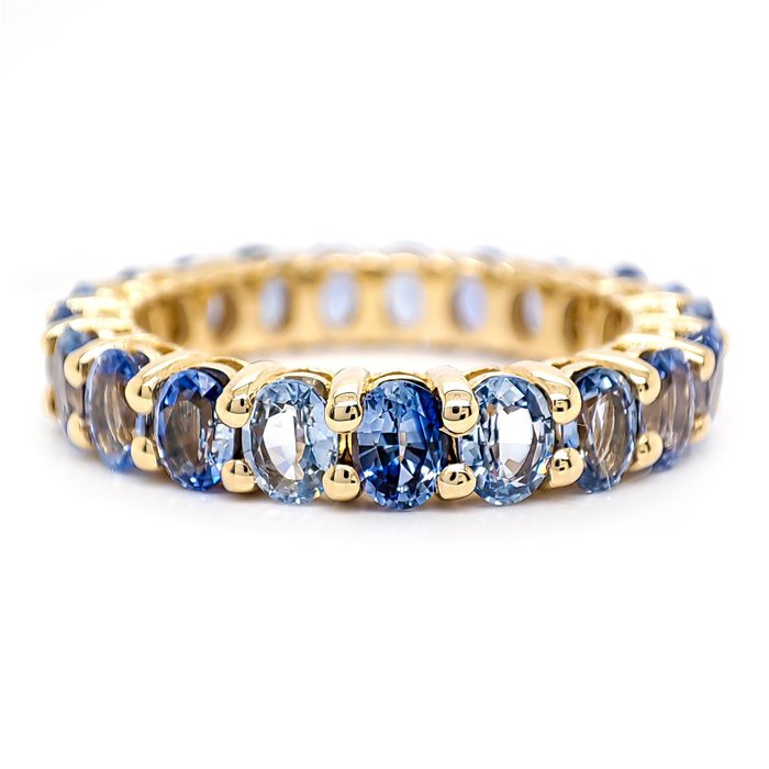 No Reserve Price - 4.88 Carat Natural Sapphire - Ring - 14 kt. Yellow gold 