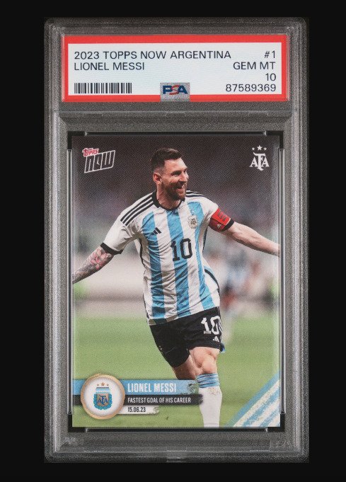 2023 - Topps - Now - Lionel Messi - #1 - Fastest Goal of His Career - 1 Graded card - PSA 10