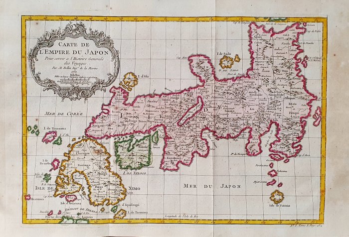 Ásia, Mapa - Japão / Tóquio / Yokohama / Osaka; La Haye / P. de Hondt / J.N. Bellin - Carte de l'Empire du Japon - 1721-1750
