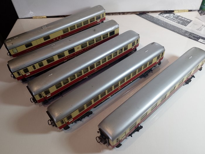 Märklin H0 - 4055/4056/4057/5/4058/4059 - Model train passenger carriage (5) - 5 TEE passenger carriages - DB