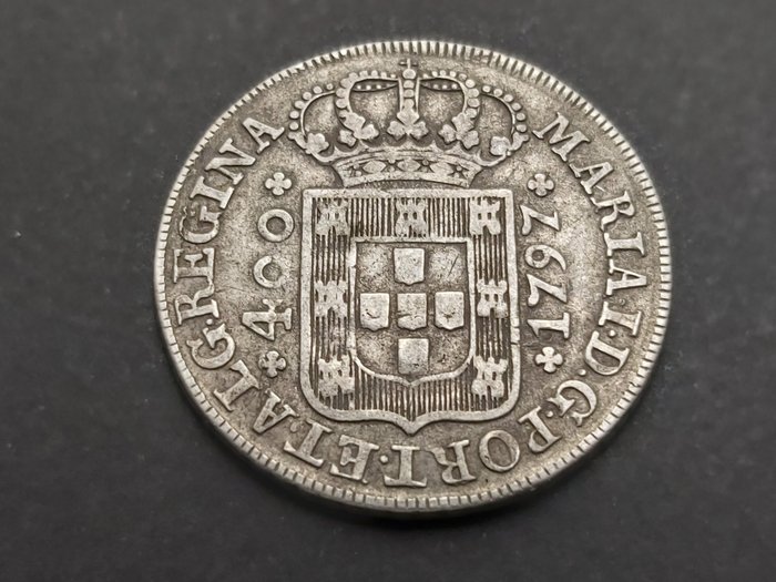 Portugalia. D. Maria I (1786-1799). Cruzado Novo (480 Reis) 1797  (Bez ceny minimalnej
)