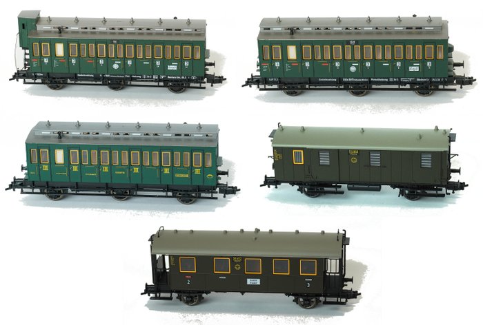 Fleischmann H0轨 - 5090/5091/5092/5093/5094 - 模型火车客运车厢 (5) - DRG，“欧罗巴”模型