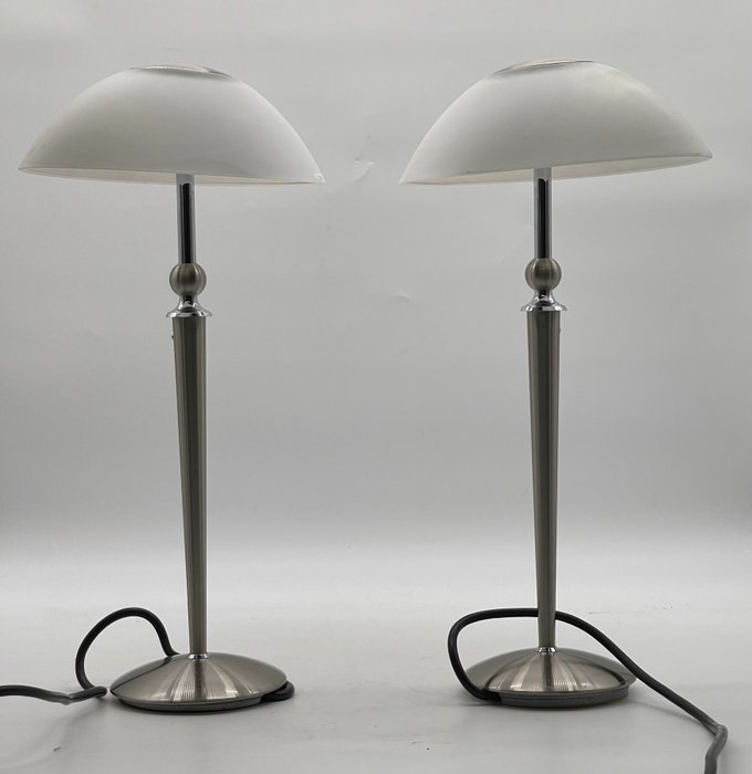 Tischlampe (2) - Mid-Century Designer TISCHLAMPEN  Pilzlampen - EDELSTAHL