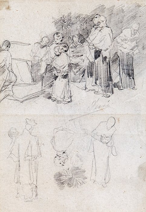 José Denis Belgrano (1844-1917) - Bocetos de dibujos a doble cara