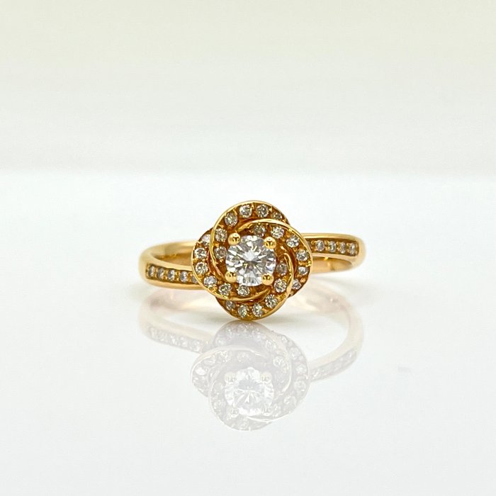 戒指 - 18K包金 玫瑰金 -  0.60 tw. 钻石  (天然) - 钻石 