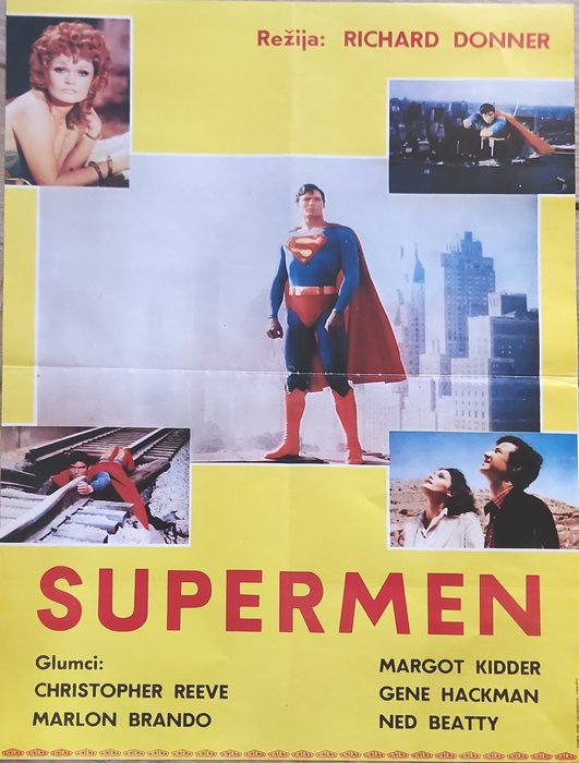  - Cartaz Lot of 3 original Superman movie posters.