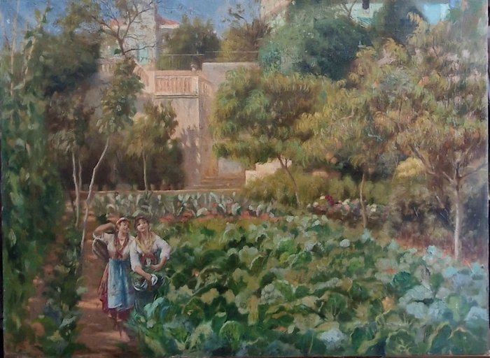 Giovan Battista Filosa (1850-1935) - Popolane nei pressi di Napoli