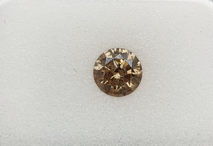 鑽石 - 0.46 ct - 圓形 - fancy yellowish brown - SI3, No Reserve Price