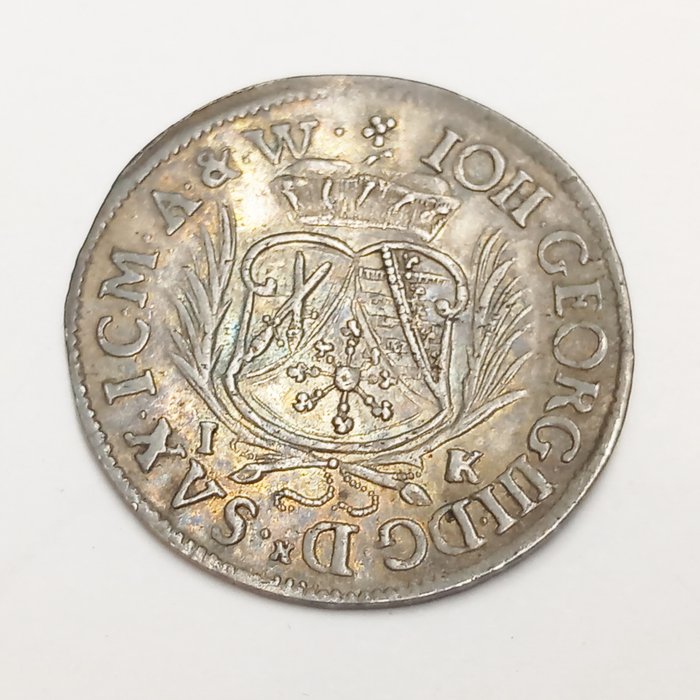 Allemagne, Saxe-Albertine. 1 /12 Thaler 1691