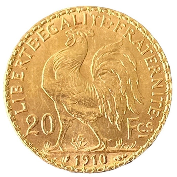 Franța. Third Republic (1870-1940). 20 Francs 1910 Marianne  (Fără preț de rezervă)