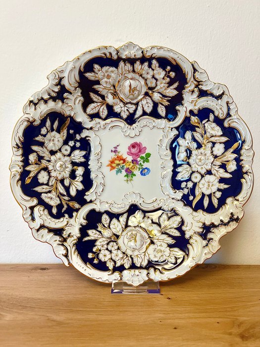 Meissen - E.A. Leuteritz - Tányér - Meissen Stunning Cermonial Plate - Porcelán