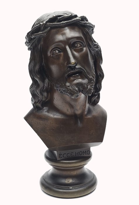 Célestin Anatole Calmels - Célestin Anatole Calmels - Sculpture, Ecce Homo - 29 cm - Bronze - 1890