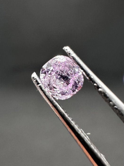 1 pcs 鑽石 - 0.20 ct - 墊子，混合剪裁 - 艷紫粉色 - I2