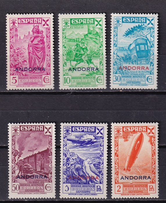 Andorra  - Andorra - 1943 - Edifil Charity 7/12 - Goed gefocust