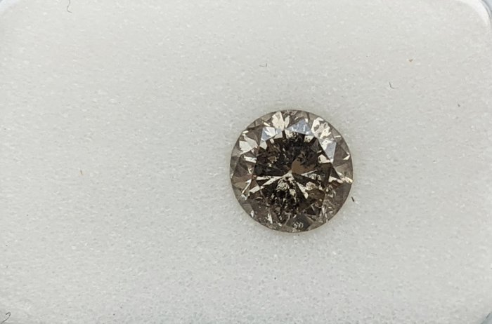 鑽石 - 0.68 ct - 圓形 - 淡彩灰色 - I1, No Reserve Price