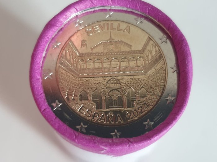 Spania. 2 Euro 2024 "Sevilla" (25 monete) in rotolino  (Fără preț de rezervă)