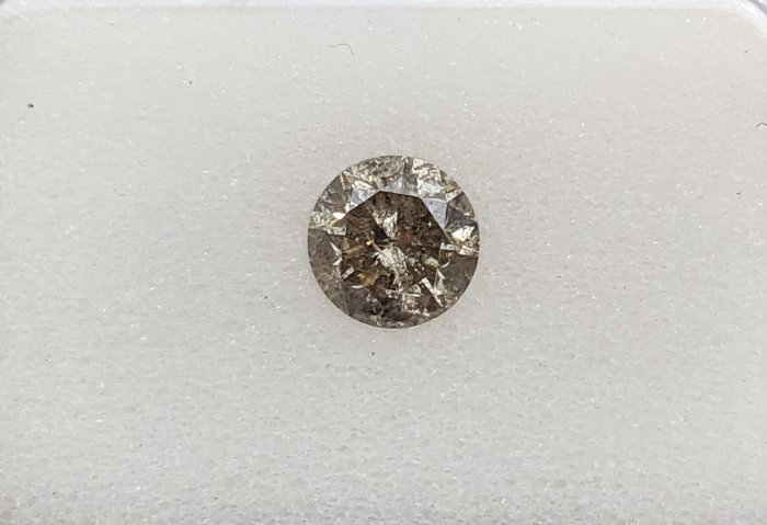 Diamant - 0.47 ct - Rund - Light Yellowish Grey - I1, No Reserve Price