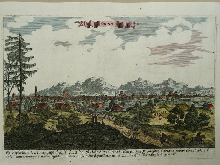 Asia, Town plan - India / Peking / Beijing; J. C. Wagner - Peking (Die Keijserliche Residentz...) - 1651-1660