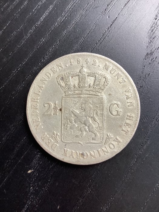 Netherlands. Willem II (1840-1849). 2 1/2 Gulden 1842  (No Reserve Price)