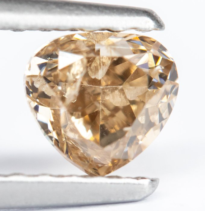 Diamant - 0.56 ct - Natürliches Fancy-Gelb-Rosa-Braun - I1 *NO RESERVE*