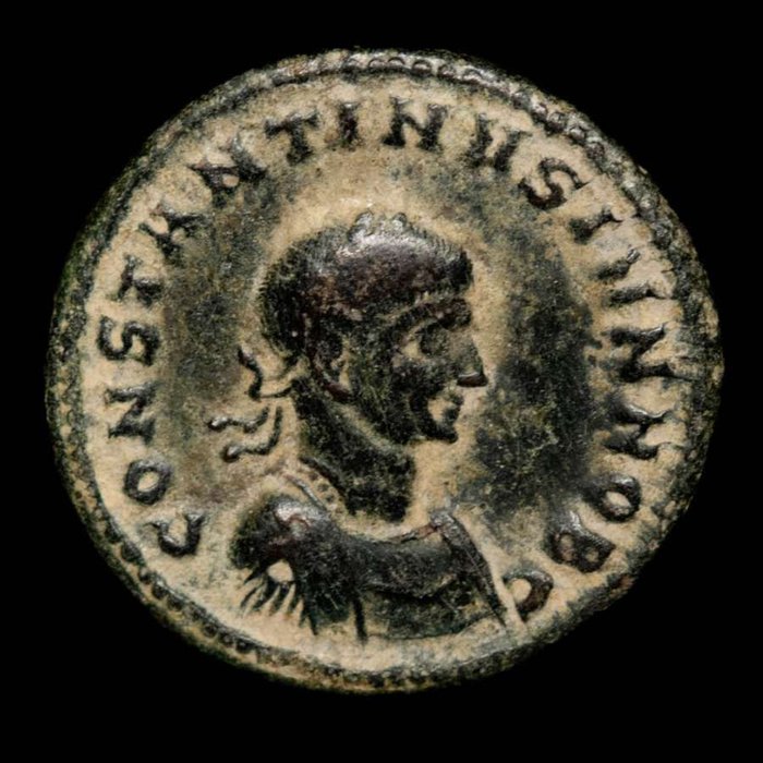 Romerska riket. Constantine II (AD 337-340). Follis Thessalonica. VICTORIA CAESS NN  (Utan reservationspris)
