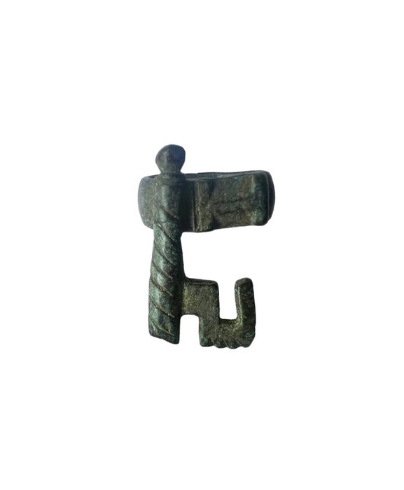 Romersk antik Bronze Fingerring nøgle - 26 mm