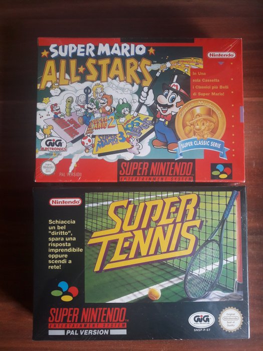 Nintendo - Two Bundle Games Sealed Snes - Super Mario All Stars + Super Tennis - Video game (2)