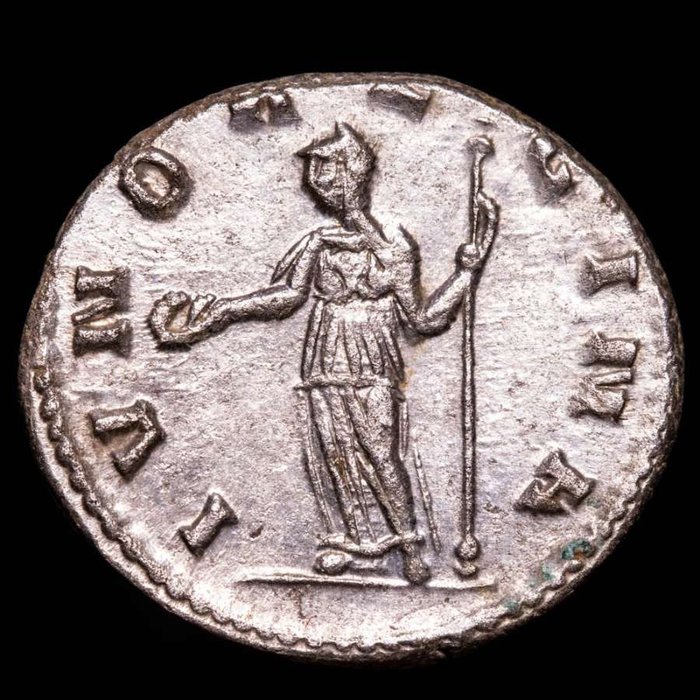 Impero romano. Salonina (Augusta, 254-268 d.C.). Antoninianus Minted in Rome, 257-258 A.D. IVNO REGINA, Juno standing facing, head left, patera and sceptre.  (Senza Prezzo di Riserva)