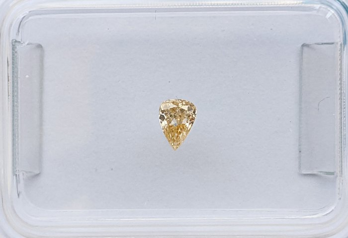 鑽石 - 0.12 ct - 梨形 - fancy yellowish brown - SI2, No Reserve Price