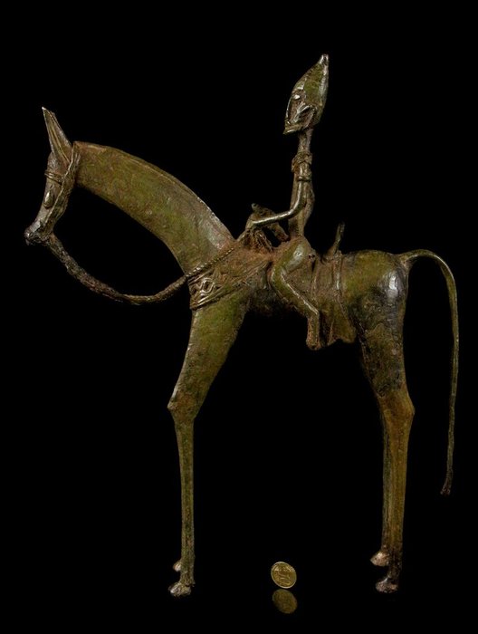 Bronz lovas figura - Dogon - Mali