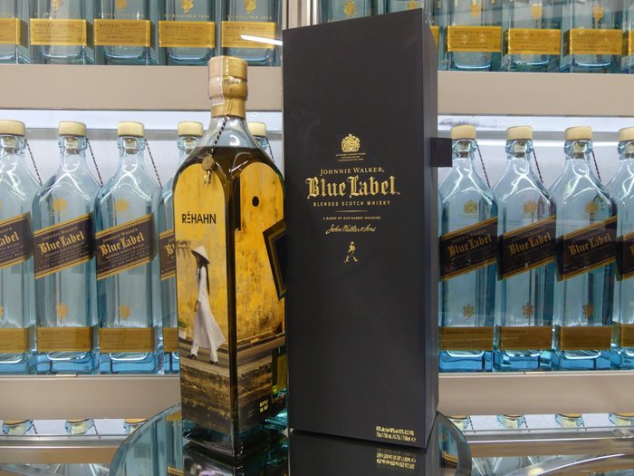 Johnnie Walker - Blue Label Limited Edition Design Rehahn Traditional from Vietnam - one of 100  - 750 ml