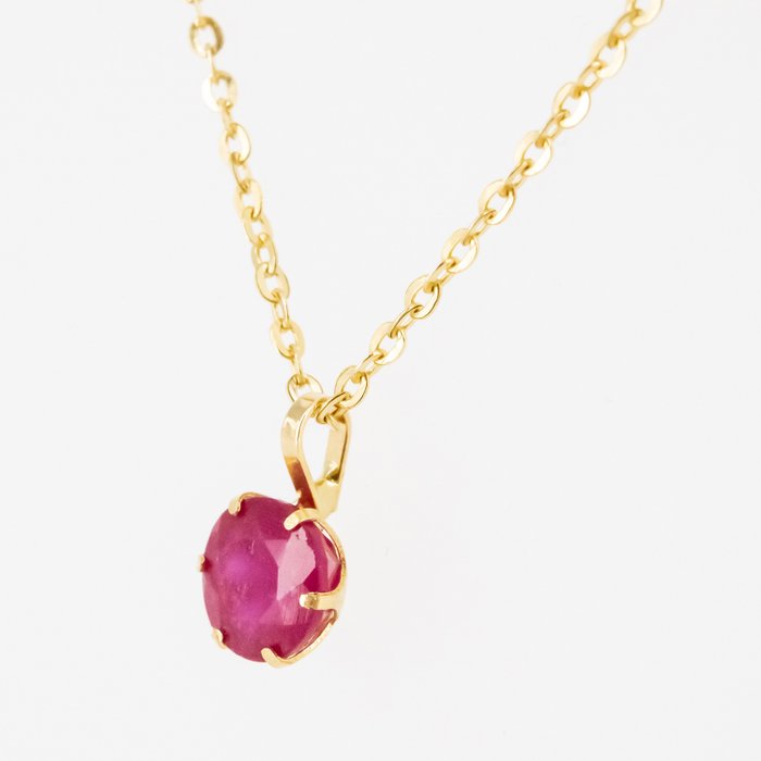 No Reserve Price - Pendant - 18 kt. Yellow gold -  0.60 tw. Ruby 