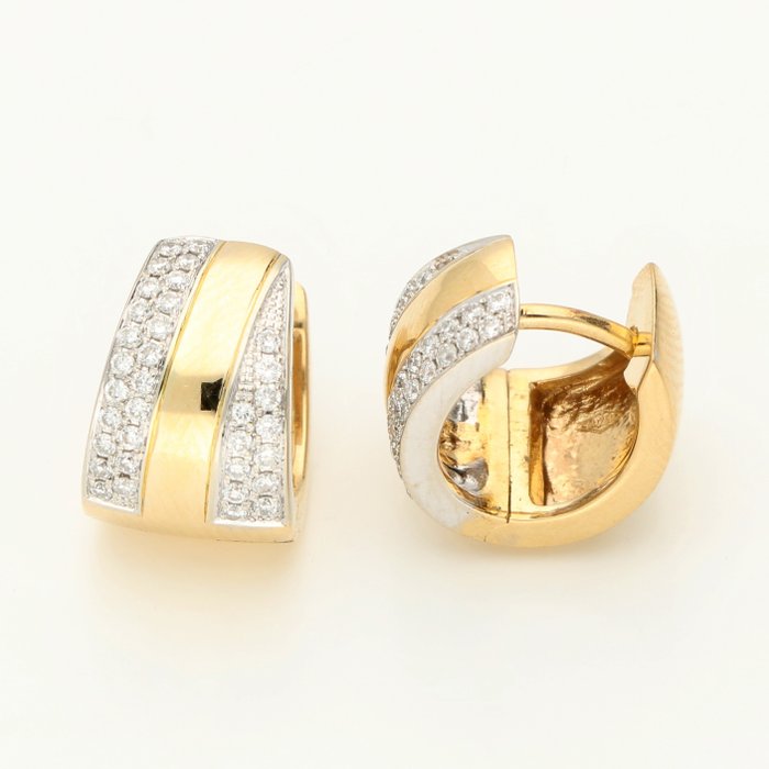 Earrings - 18 kt. White gold, Yellow gold Diamond  (Natural) 