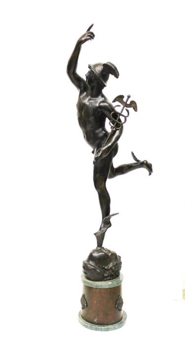 Rzeźba, Mercurio alato - 130 cm - Brązowy