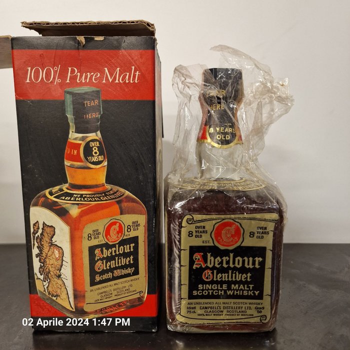 Aberlour-Glenlivet 8 years old - Original bottling  - b. Anfang der 1970er Jahre - 75 cl