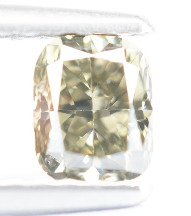Diamante - 0.49 ct - Natural Fancy Verde amarillento claro - SI1 *NO RESERVE*